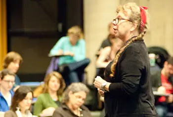 Award-winning cartoonist and writer Lynda Barry gave a popular creativity workshop at UMass Lowell as part of her fall 2011 Artist-in-Residence for the Center for Arts & Ideas.