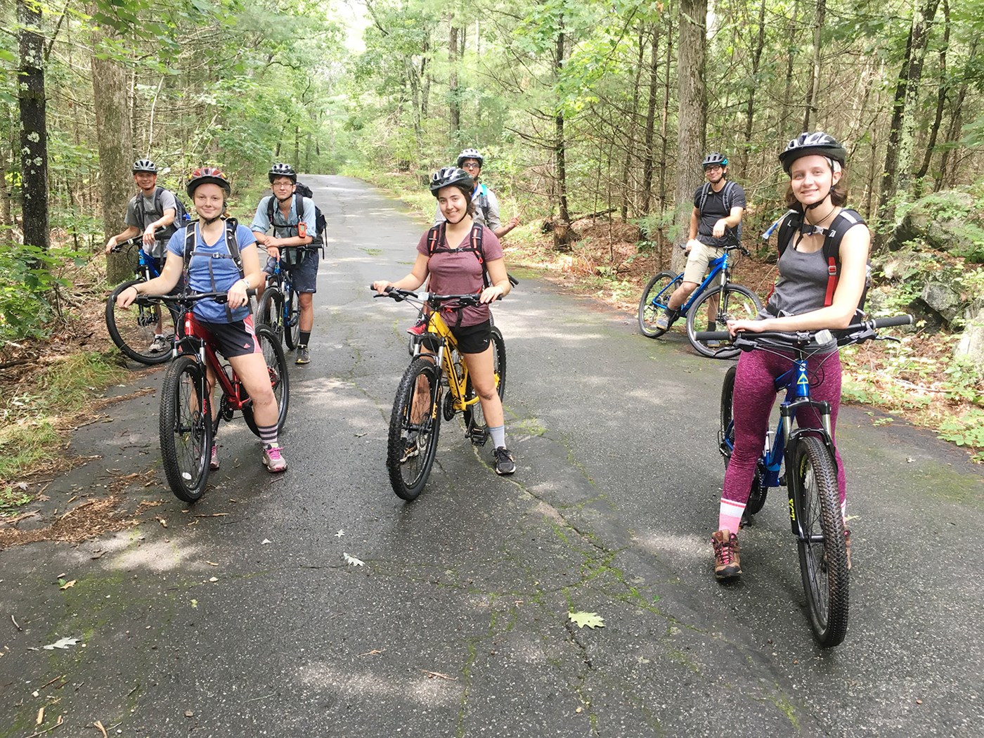 bicycle programs students riding mountain bikes