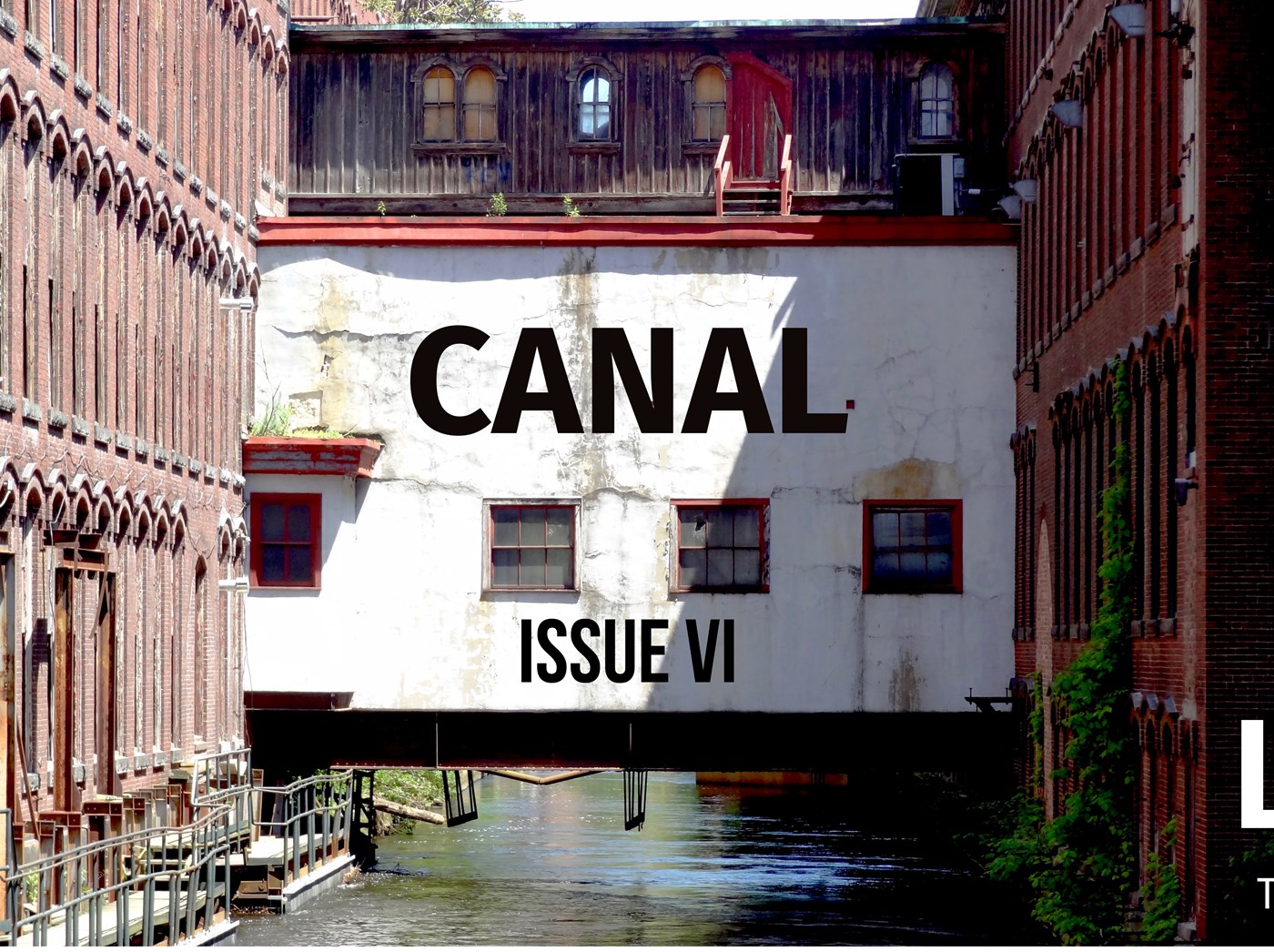 Building over water with the words CANAL ISSUE VI superimposed on them.