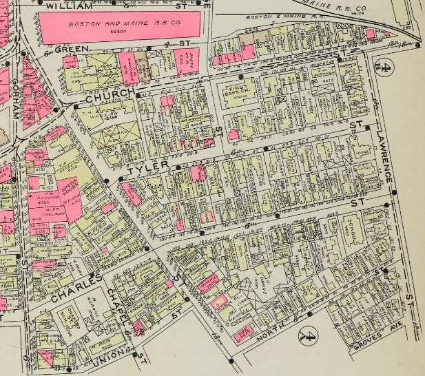 Detail from the 1924 Atlas of the City of Lowell 