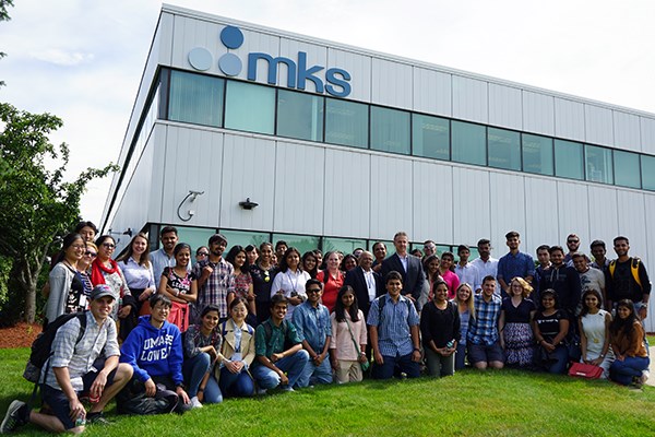 Global Entrepreneurship students pose for a group photo outside MKS