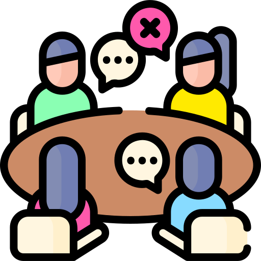 Graphic of 4 people at a table working together
