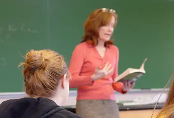 Author and alum Judith Dickerman-Nelson recently spoke to a writing class about her new book, "Believe in Me: A Teen Mom's Story."