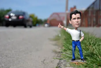 The Lowell Spinners bobblehead, with benefits going to the UMass Lowell English department, is just one of the many Jack Kerouac celebrations happening in 2012. Photo by Bob Ellis.