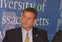 Chancellor Meehan, Sheriff Peter Koutoujian and Prof. James Byrne sign partnership agreement for research.