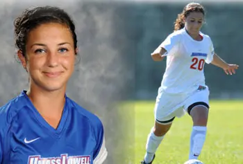 Hannah Merullo, one of several UMass Lowell student-athletes recently recognized for academic and community achievements, received a 2012 Chancellor's Medal.