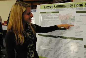 Community health student Michelle DiCiaccio worked with the Lowell Food Security Coalition to conduct a survey that measured the affordability, availability and quantity of healthy food in the Acre section of Lowell.