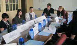 Model U.N. delegates met in committees to hammer out resolutions agreeable to member states.