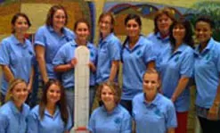 Nursing Students Without Borders traveled to Ghana, Africa on&nbsp;during winter break.&nbsp; Back row, from left, Liz Long, Stephanie Whippen, Lauren O&rsquo;Keefe, Jody Roper, Michelle Peterson, Asst. Profs. Valerie King and Miki Patterson, and Zanele Denaro; front row, Jocelyn Lilly, Brittany Aggott, Renee Glennon, Allison Geissert; missing from photo: Mary Mosewick and Linh Phan.