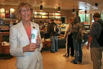 Newly retired Director of Libraries Pat Noreau will now have more time for coffee breaks at Starbucks, which recently opened in the space previously occupied by her office at O&rsquo;Leary Library.
