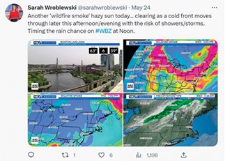 Tweet by Meteorologist Sarah Wroblewski