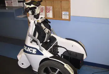 The campus police department&rsquo;s battery-powered T3 electric vehicles can operate for about 16 hours on a single charge.
