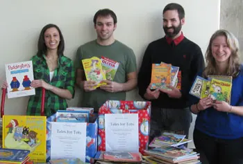 Students from Sigma Tau Delta collected several hundred books for young readers in need.
