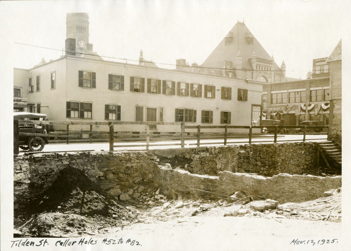 Buildings on Tilden Street in Lowell c. 1925