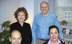 Lead researchers Asst. Prof. Joel Tickner of Community Health and Sustainability and Prof. Stephanie Chalupka of Nursing, front row, will work with the Center for Family Work and Community&rsquo;s Julie Villareal, training program manager, and David Turcotte, program director, to implement a $150,000 EPA grant promoting children&rsquo;s environmental health.
