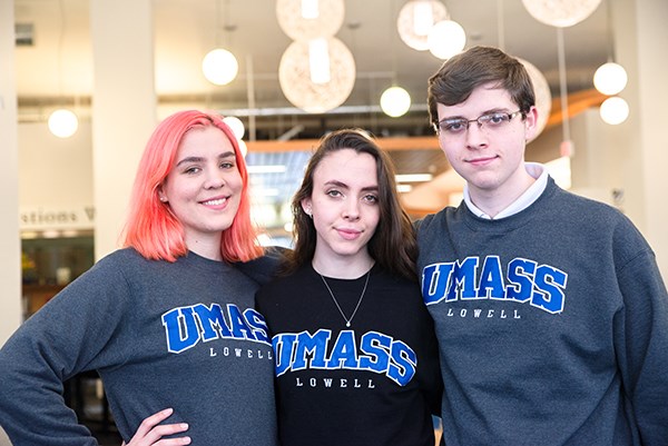 Diana, Collette and Andrew Whitcomb all attend UMass Lowell