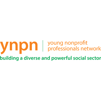 Young Nonprofit Professionals Network (YNPN) logo: lower case orange letters: ynpn | young nonprofit professionals network with green words below: building a diverse and powerful social sector