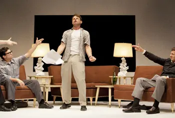 
          The cast rehearses a scene from Jack Kerouac's only play, The Beat Generation. Photo courtesy of the Merrimack Repertory Theater&nbsp;
        