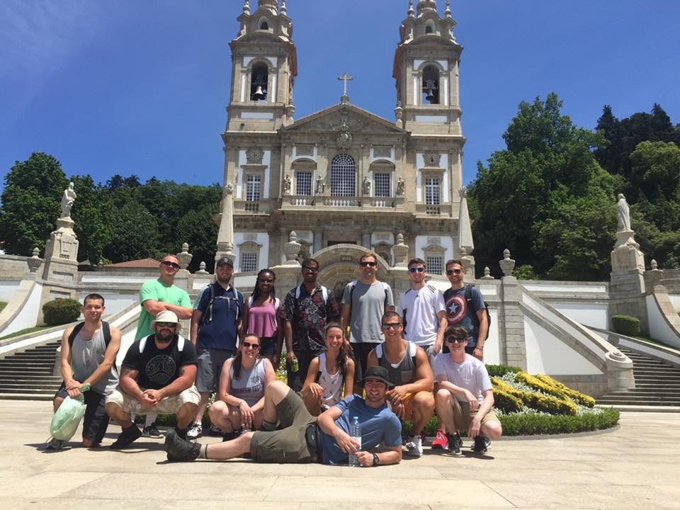 Criminology students pose for a group photo on a study abroad trip in Portugal.