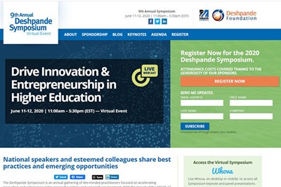 Screen grab of symposium website landing page