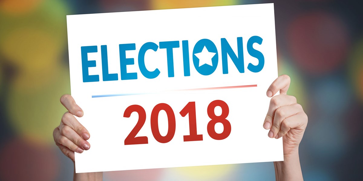 Sign with Elections 2018 printed on it