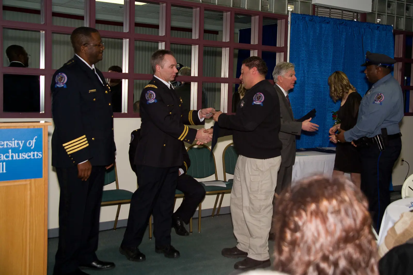 Seven members of UMass Lowell&rsquo;s Police Department were recognized for their accomplishments over the past year.