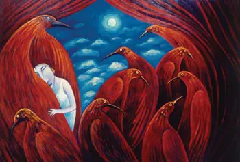 "Moonchild," acrylic on canvas, 38 x 48 inches, 1993-94 Brenda Atwood Pinardi