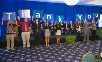 Students give a rousing &ldquo;thank you&rdquo; to donors at the recent Celebration of Philanthropy.