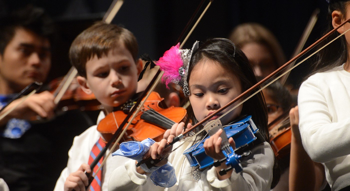 Young musicians perform at the String Project Winter Holiday Concert.