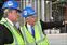 UMass President Robert Caret, left, with UMass Lowell Chancellor Marty Meehan during a tour of the Emerging Technologies and Innovation Center under construction.