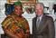 Chancellor Marty Meehan with Nobel Peace Prize winner Leymah Gbowee during her visit to campus in spring of 2011.