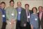 The 2011 Carbon Smarts Conference speakers include, from left, John Anderson (New England Aquarium),  Andrew Shouse (University of Washington), Dean Grosshandler (American Educational Research Association), UMass Lowell Assoc. Prof. David Lustick, education consultant Julie Benyo and David Rabkin (Museum of Science, Boston).