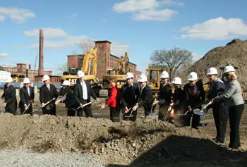 UMass Lowell, state and community leaders break ground on University Suites, a state-of-the art all-suites residence hall set to open in the fall of 2013.