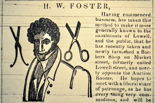 Newspaper ad for HW Foster barber