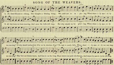 Song sheet - Song of the Weavers. 
