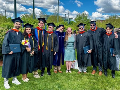 Graduates in caps in gowns