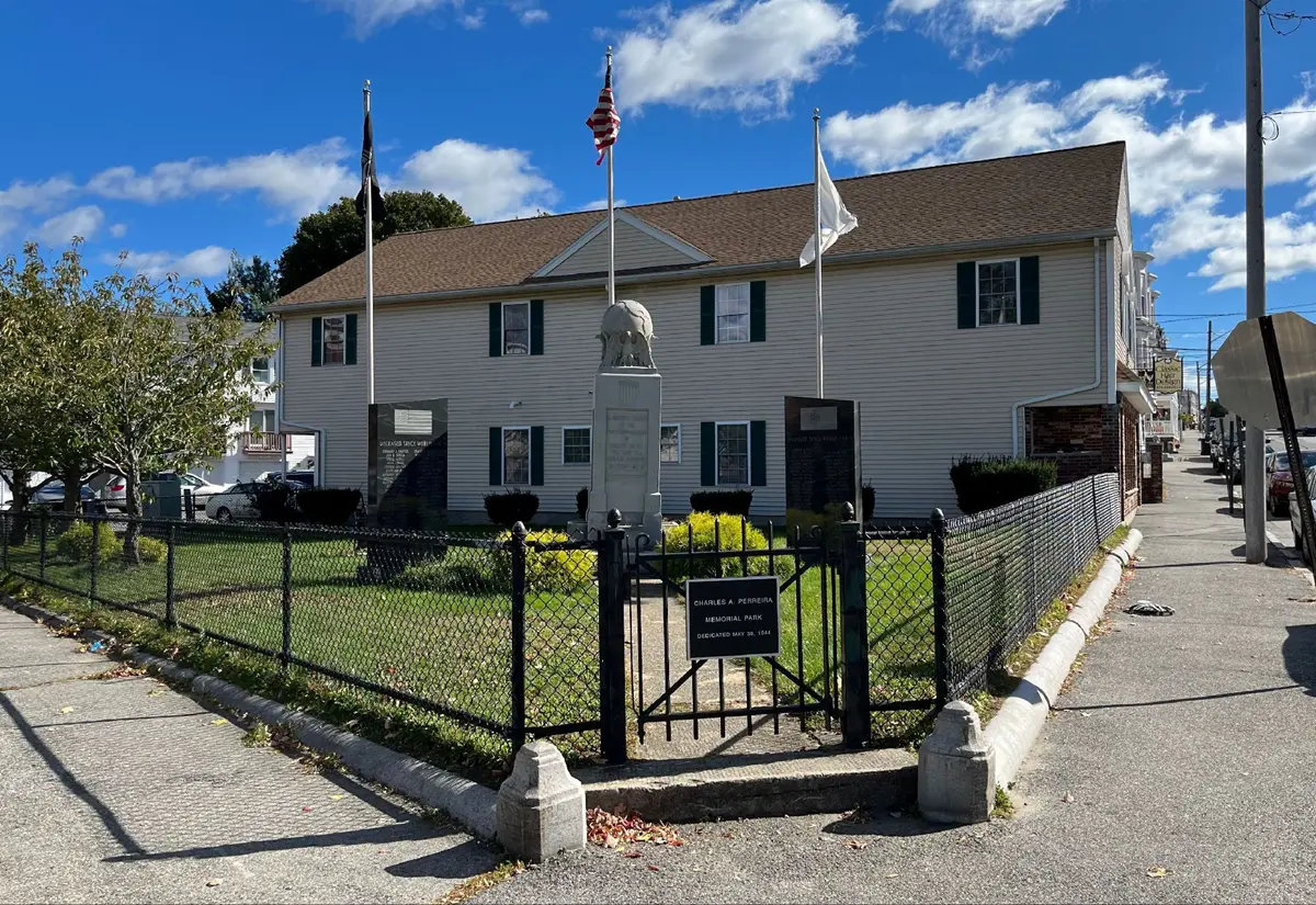 View of the Charles E. Pereira Memorial at Charles and Central Streets, 1944.