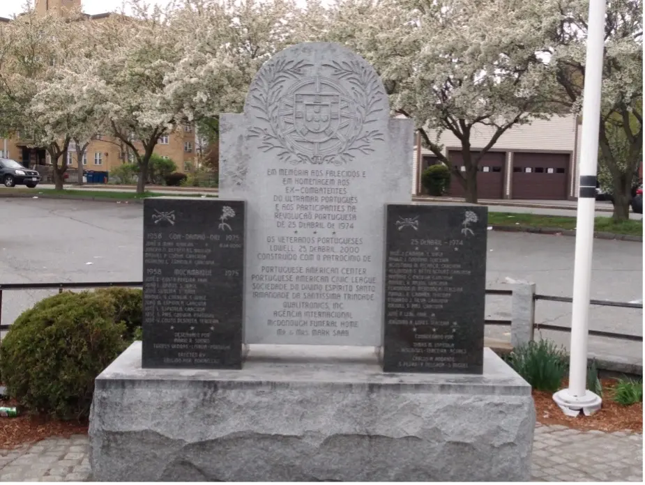Veterans Memorial Park and memorial on Charles Street between Central and Gorham in Lowell.