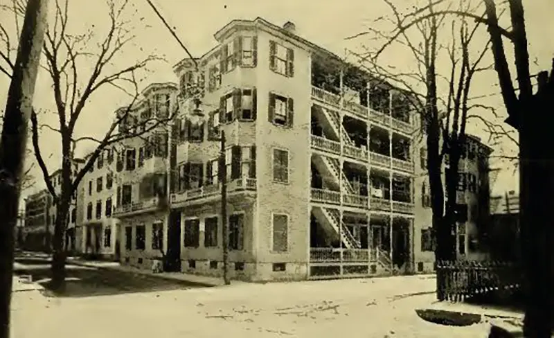 The A.G. Pollard residence after its conversion to a tenement known as Wonderland.