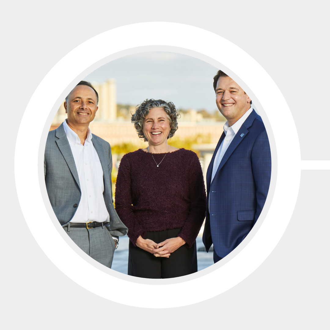 Rist Institute Co-directors Christopher Niezrecki, Juliette Rooney-Varga, and Ruairi O'Mahoney.