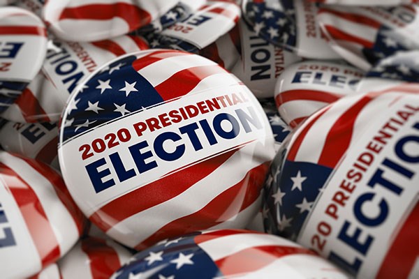 Pile of 2020 Presidential Election buttons