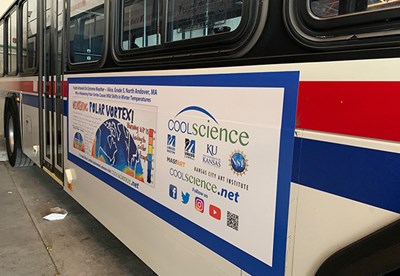 2022 Cool Science artwork on transit authority bus