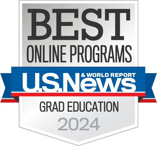  U.S. News & World Report badge for best online graduate education program.