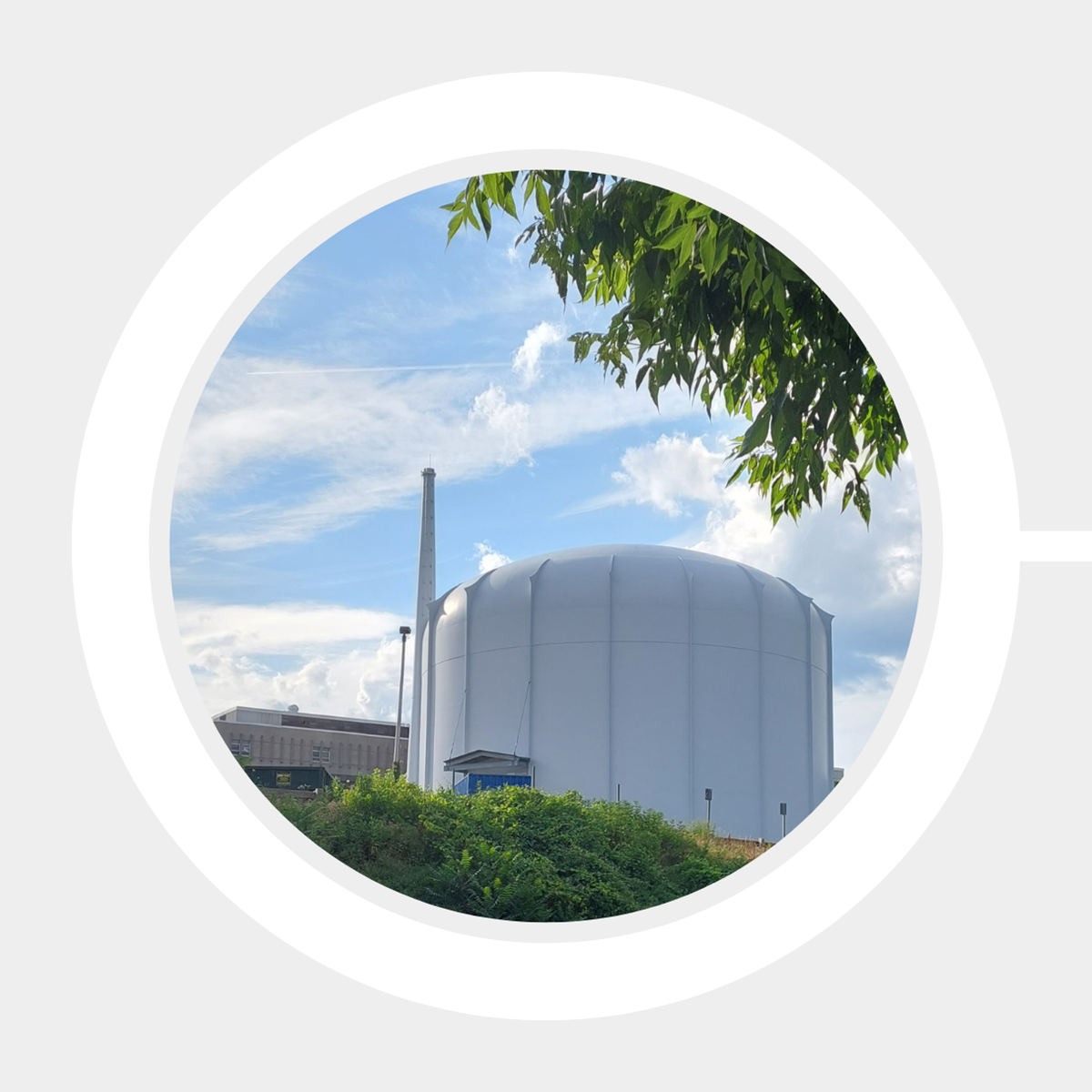 Street-level view of the 1-megawatt nuclear reactor facility on UMass Lowell's North Campus