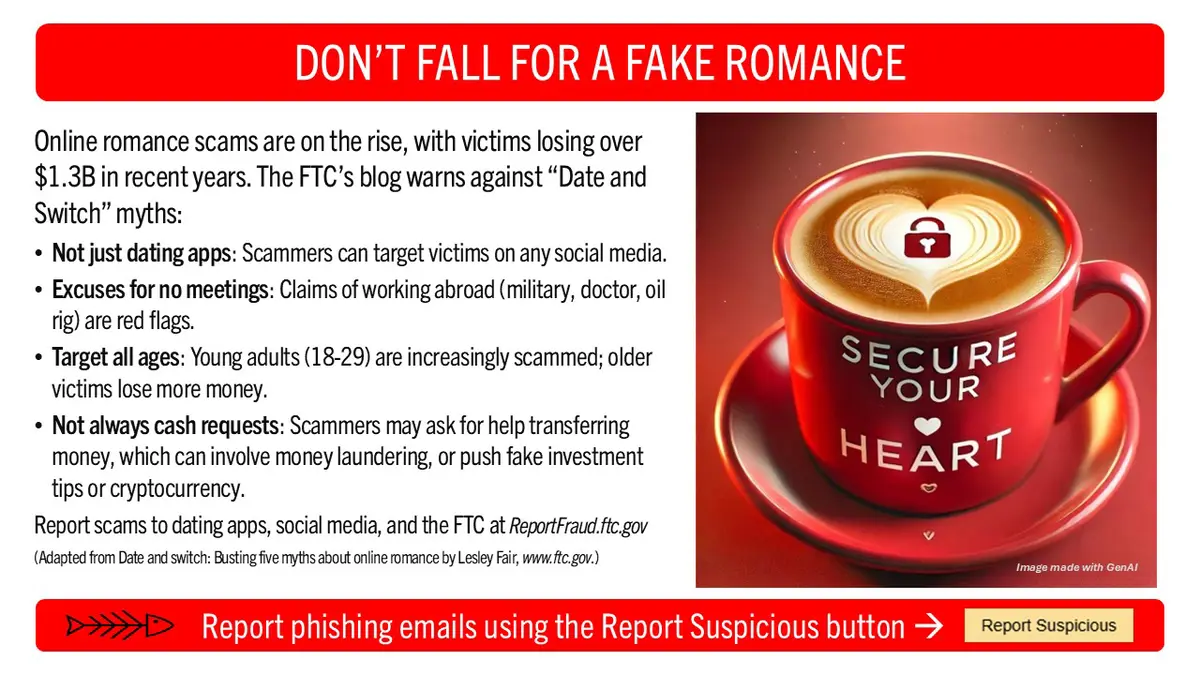 Resident Halls - Romance scams slide information