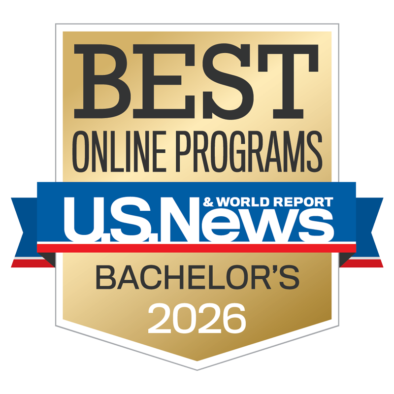 U.S. News & World Report badge for best online bachelor's program, UMass Lowell.