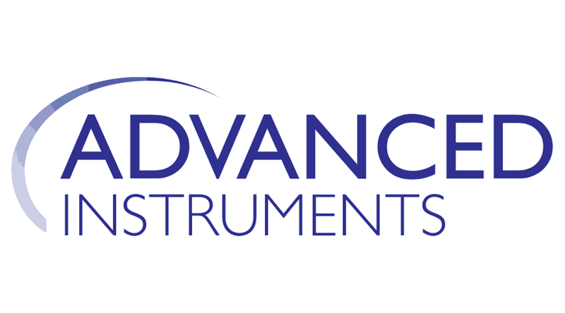 Advanced Instruments logo with blue curved line to the left of the text, with "Advanced" being in bold blue letters and "Instruments" being in regular blue letters.
