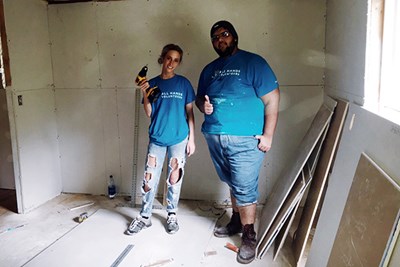 Chelsie Hebert and Rahman Sarwar on the work site in South Carolina