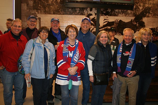 Alumni attend the Hockey East title tilt at TD Garden