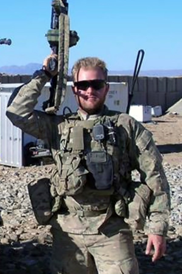 Steffen Johnson poses for a photo in Afghanistan